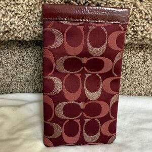Coach Maroon Signature Sunglasses Pouch Cover